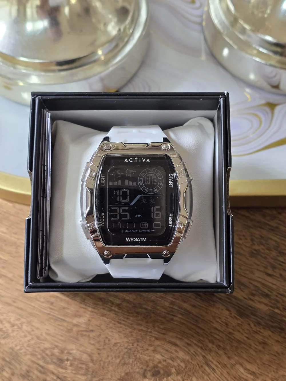 Ativa White Digital Sports Watch - Water Resistant